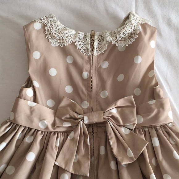 Jason Wu Neiman Marcus beige polka dot dress 18mth - Picture 7 of 8